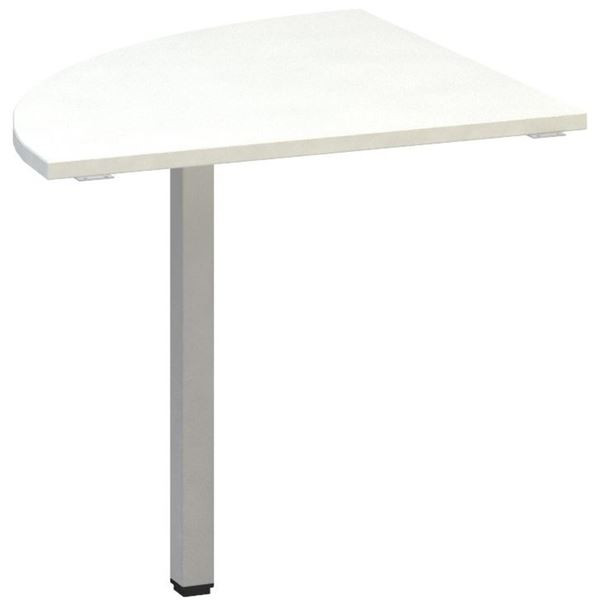 Přídavný stůl Alfa 200 - čtvrtkruh 80 cm, bílý/stř