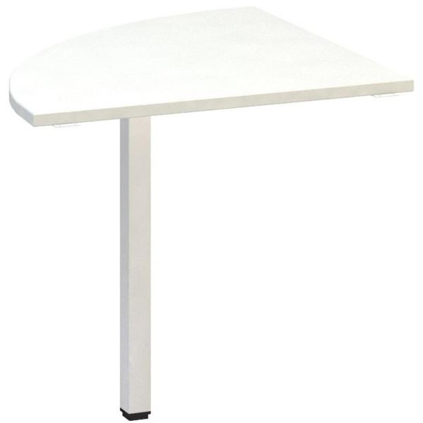 Přídavný stůl Alfa 200 - čtvrtkruh 80 cm, bílý/bíl