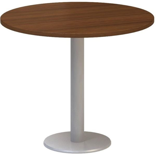 Jednací stůl Alfa 400 - 90 cm, ořech/stříbrný