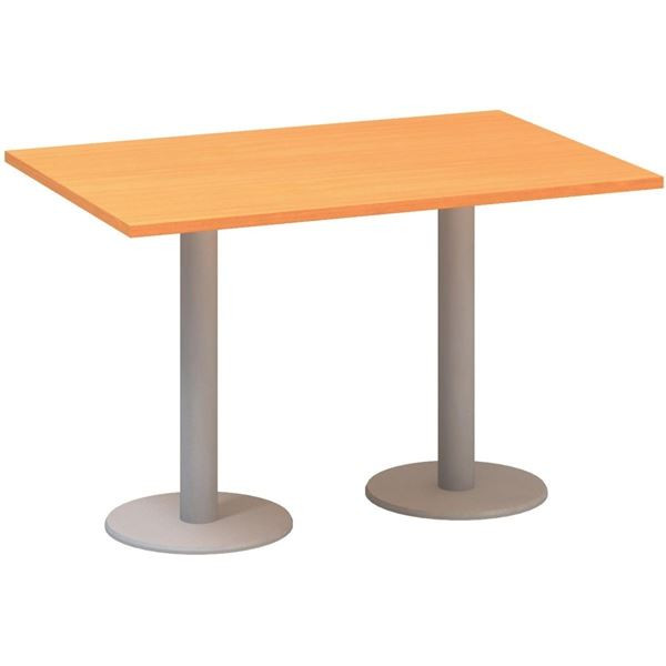 Jednací stůl Alfa 400 - 120 cm, buk Bavaria/stříbr