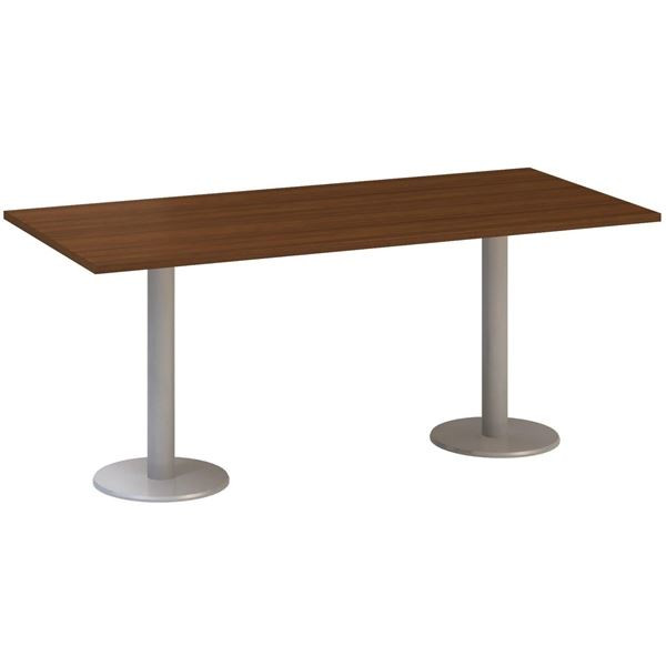 Jednací stůl Alfa 400 - 180 cm, ořech/stříbrný