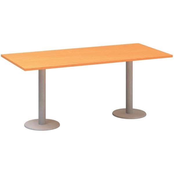 Jednací stůl Alfa 400 - 180 cm, buk Bavaria/stříbr