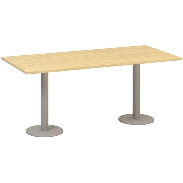 Jednací stůl Alfa 400 - 180 cm, dub Vicenza/stříbr