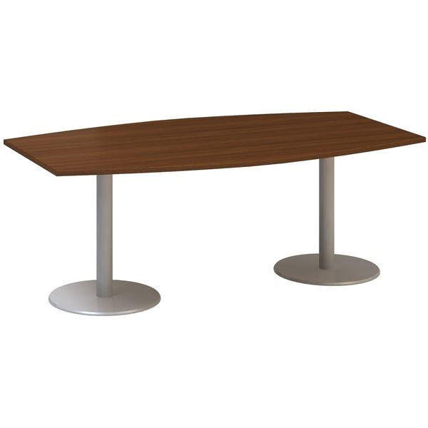 Jednací stůl Alfa 400 - 200 cm, ořech/stříbrný