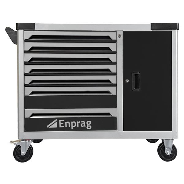 Dílenský vozík na nářadí XT8 - 7 zásuvek, skříňka,