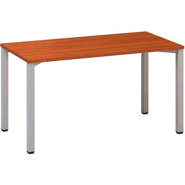 Psací stůl Alfa 200 - 140 x 70 cm, třešeň/stříbrný