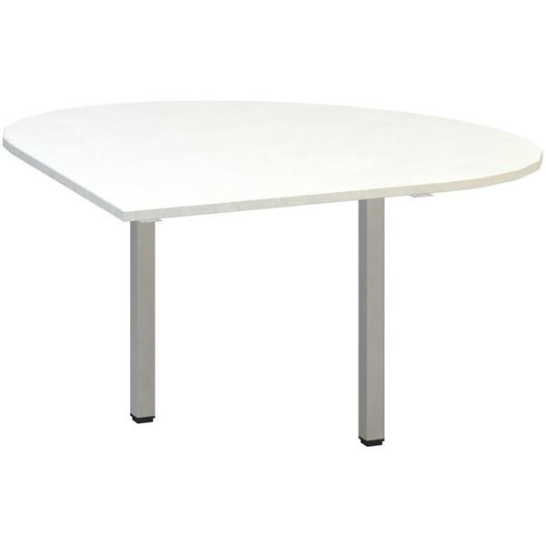 Přídavný stůl Alfa 200 - levý, 120 cm, bílý/stříbr