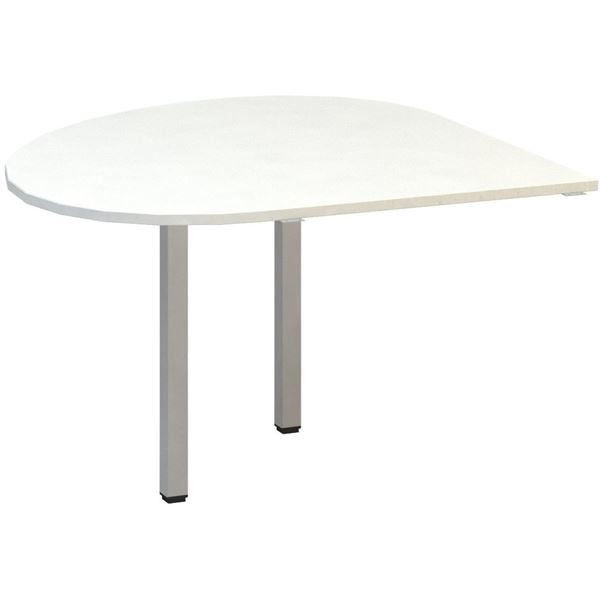 Přídavný stůl Alfa 200 - pravý, 120 cm, bílý/stříb