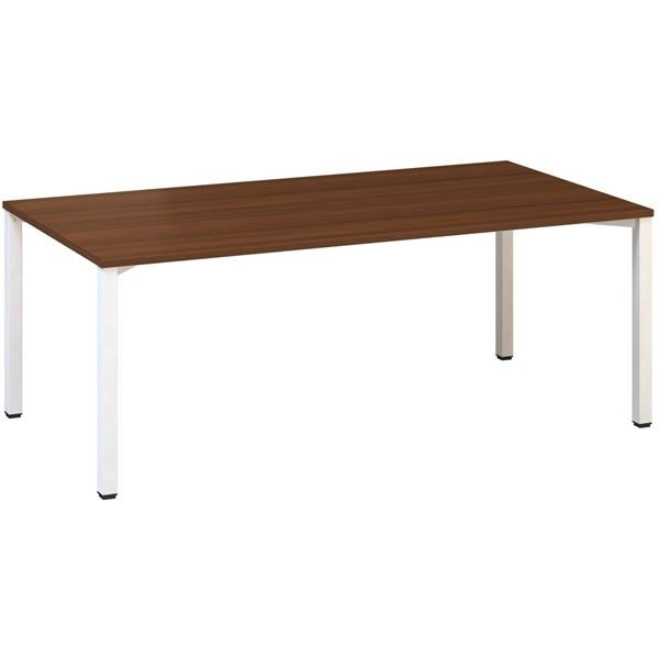 Jednací stůl Alfa 420 - 200 x 100 cm, ořech/bílý