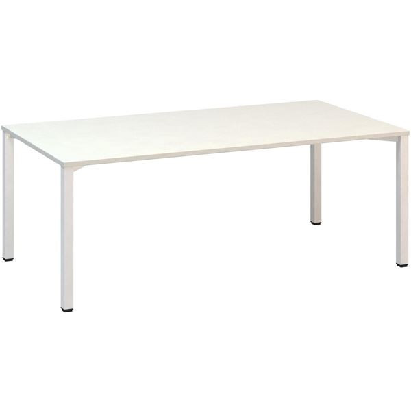 Jednací stůl Alfa 420 - 200 x 100 cm, bílý/bílý