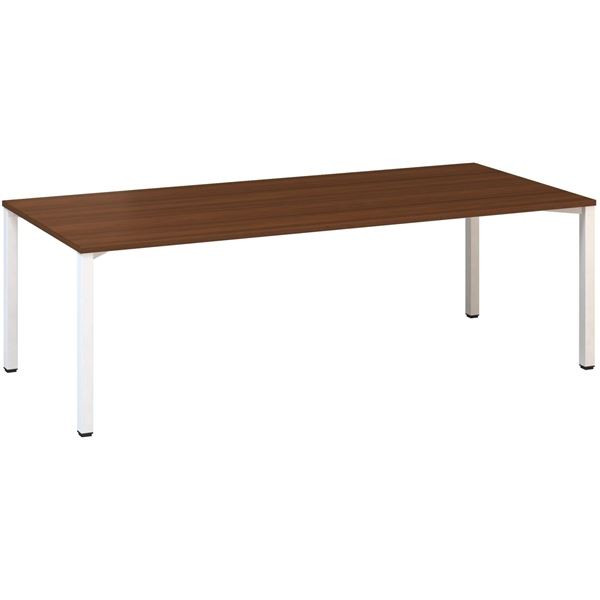 Jednací stůl Alfa 420 - 240 x 100 cm, ořech/bílý