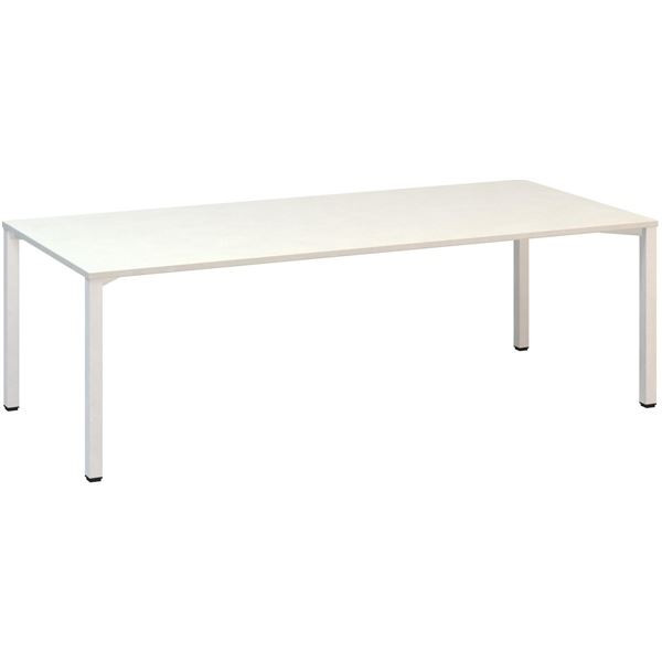 Jednací stůl Alfa 420 - 240 x 100 cm, bílý/bílý