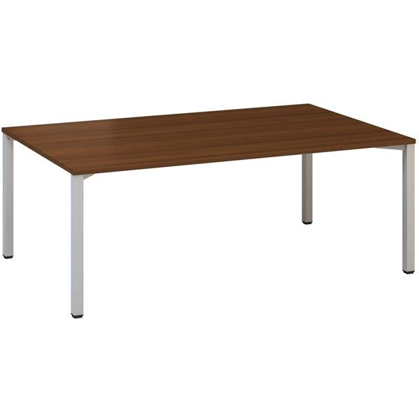 Jednací stůl Alfa 420 - 200 x 120 cm, ořech/stříbr