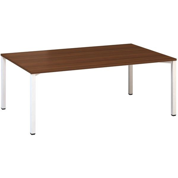 Jednací stůl Alfa 420 - 200 x 120 cm, ořech/bílý