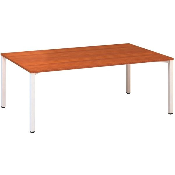 Jednací stůl Alfa 420 - 200 x 120 cm, třešeň/bílý