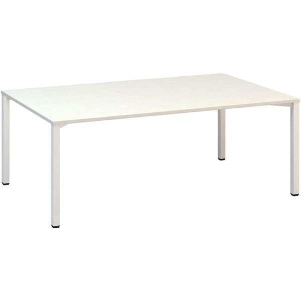 Jednací stůl Alfa 420 - 200 x 120 cm, bílý/bílý
