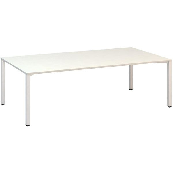 Jednací stůl Alfa 420 - 240 x 120 cm, bílý/bílý