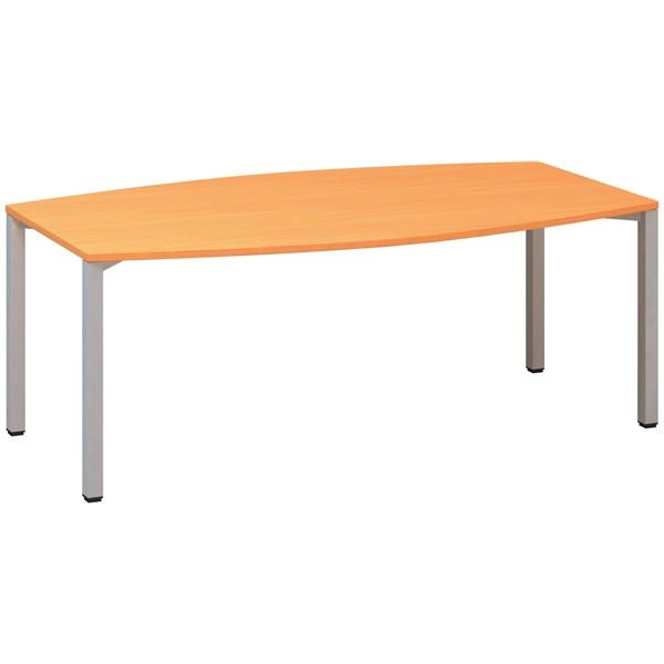 Jednací stůl Alfa 420 - 200 cm, buk Bavaria/stříbr