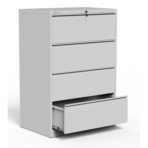 Čtyřzásuvková kovová kartotéka HDK - dvouřadá, bíl