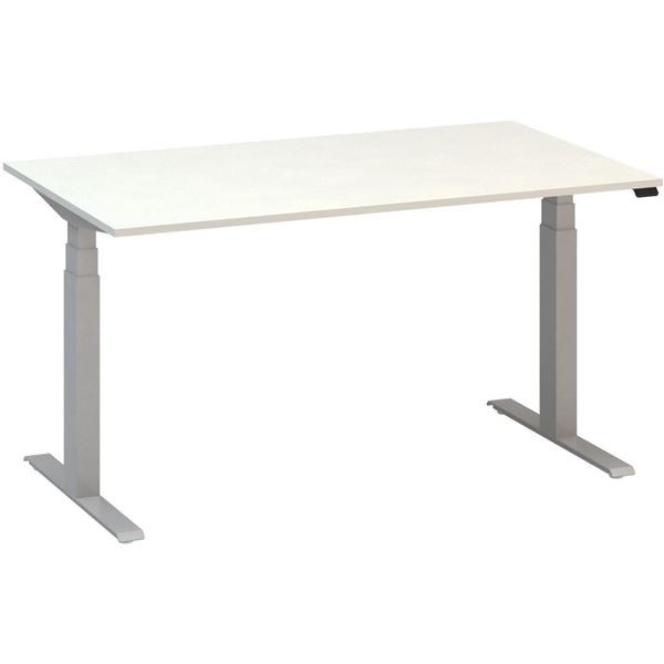 Výškově stavitelný stůl ALFA UP - 140 cm, bílý/stř