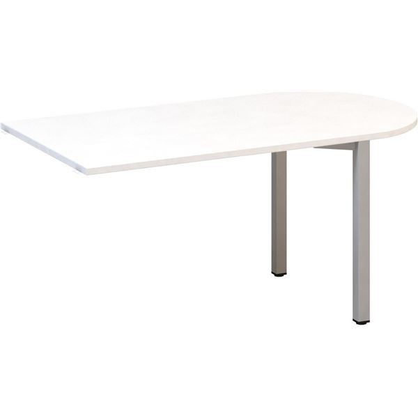 Přídavný stůl Alfa 200 - 150 x 80 cm, bílý/stříbrn