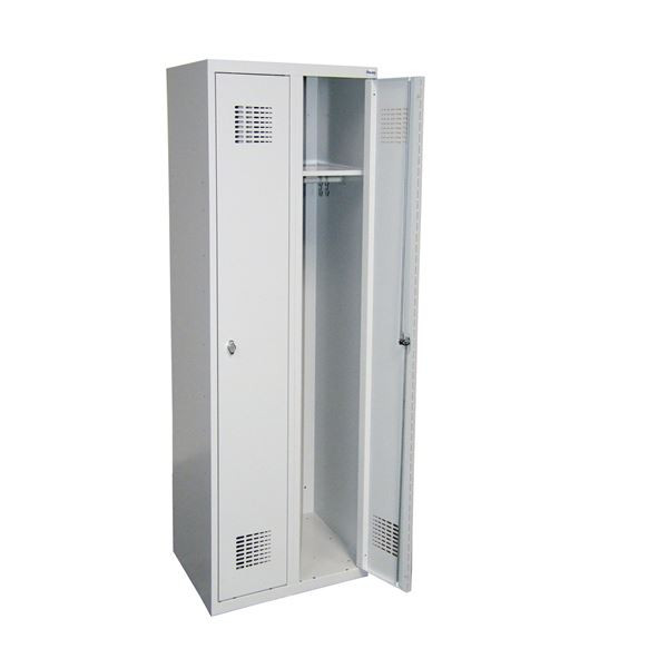 Kovová šatní skříň SUM - dvoudveřová, otočný uzávě