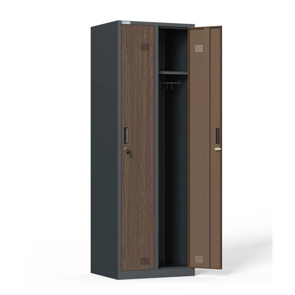 Kovová šatní skříň HDG - dvoudveřová, otoč.uzávěr,