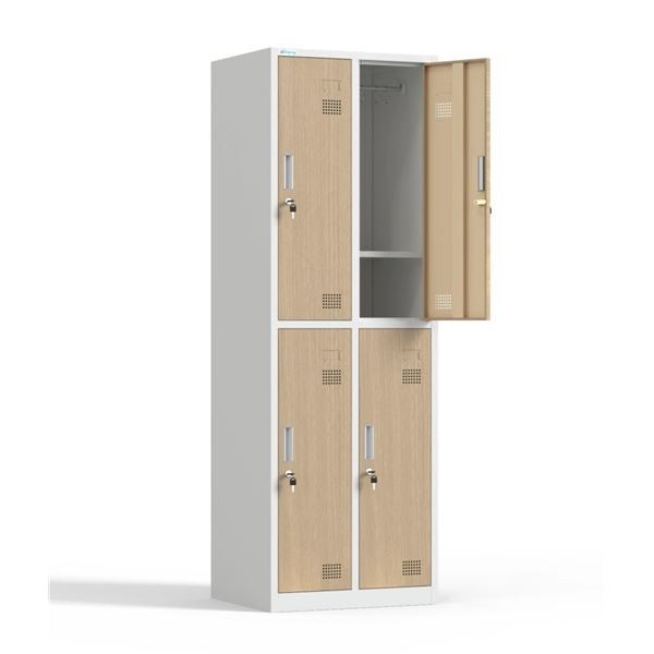 Kovová šatní skříň HDG - čtyřdveřová, otoč.uzávěr,