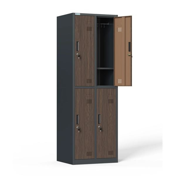 Kovová šatní skříň HDG - čtyřdveřová, otoč.uzávěr,