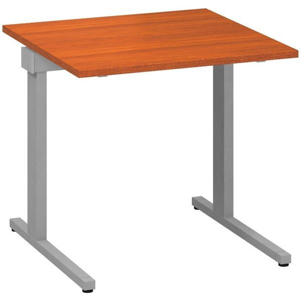 Psací stůl Alfa 305 - 80 cm, třešeň/sříbrný