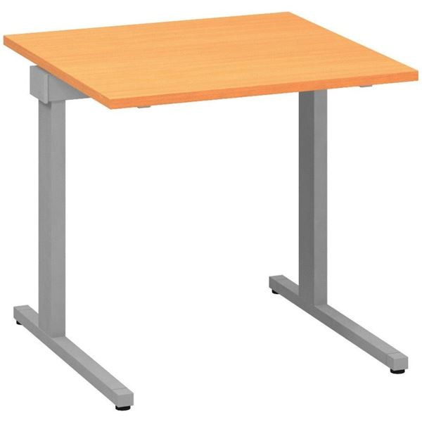 Psací stůl Alfa 305 - 80 cm, buk Bavaria/stříbrný