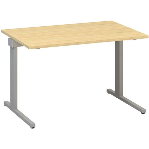 Psací stůl Alfa 305 - 120 cm, dub Vicenza/stříbrný