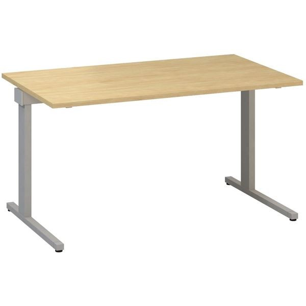 Psací stůl Alfa 305 - 140 cm, divoká hruška/stříbr
