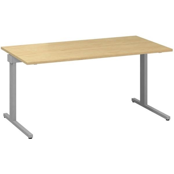 Psací stůl Alfa 305 - 160 cm, divoká hruška/stříbr