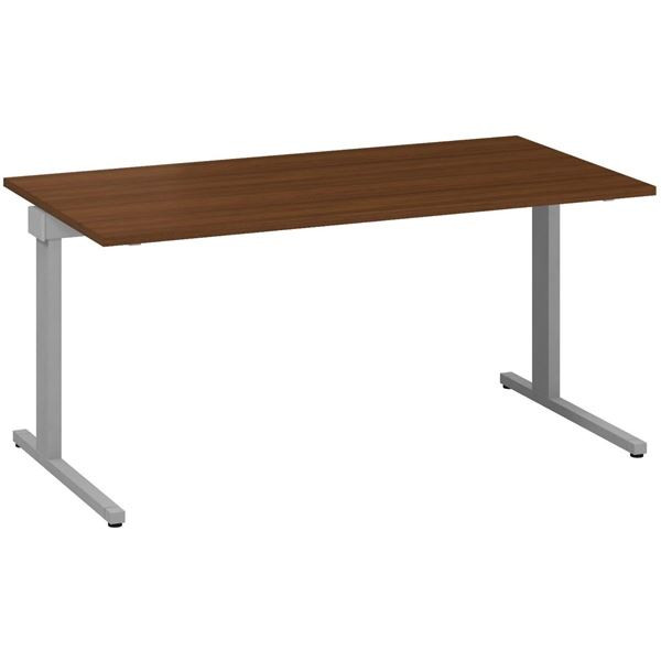 Psací stůl Alfa 305 - 160 cm, ořech/stříbrný