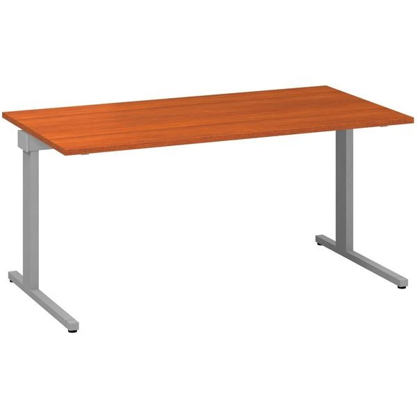 Psací stůl Alfa 305 - 160 cm, třešeň/stříbrný
