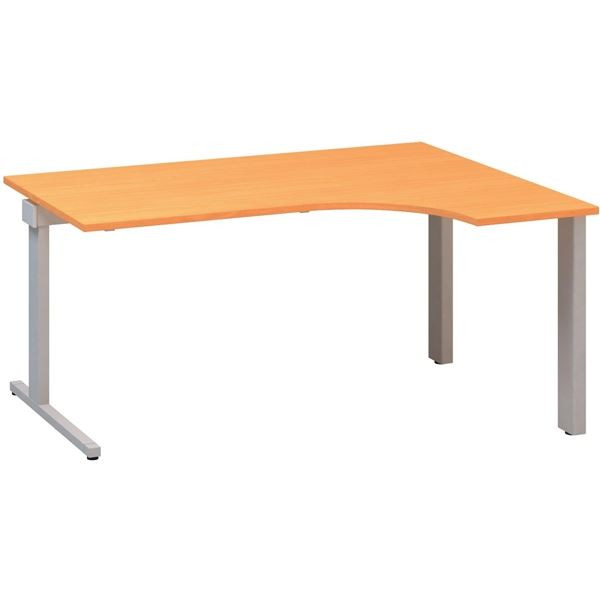 Psací stůl Alfa 305 - ergo, pravý, 160 cm, buk Bav