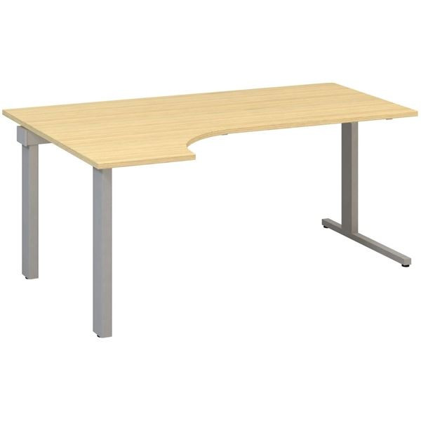Psací stůl Alfa 305 - ergo, levý, 180 cm, dub Vice