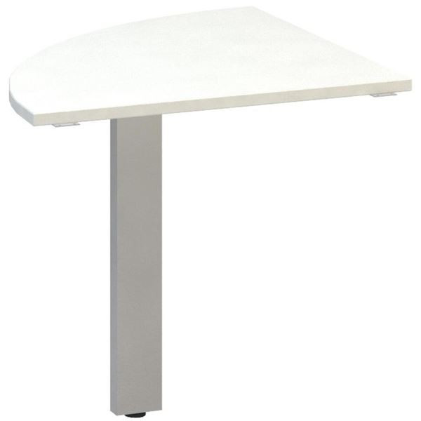 Přídavný stůl Alfa 305 - čtvrtkruh 80 cm, bílý/stř
