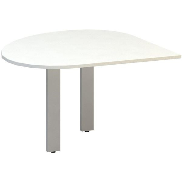 Přídavný stůl Alfa 305 - pravý, 120 cm, bílý/stříb