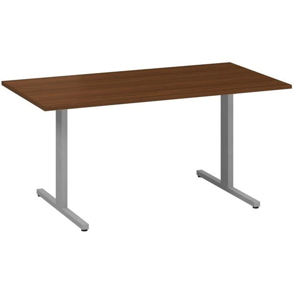 Jednací stůl Alfa 455 - 160 cm, ořech/stříbrný