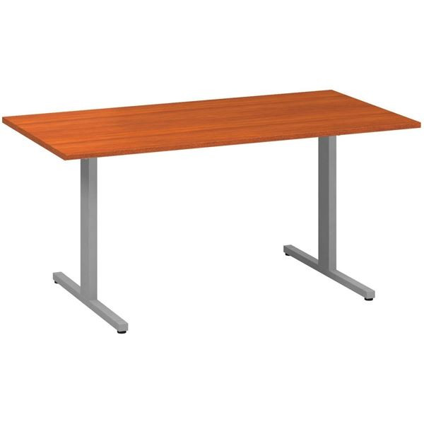 Jednací stůl Alfa 455 - 160 cm, třešeň/stříbrný
