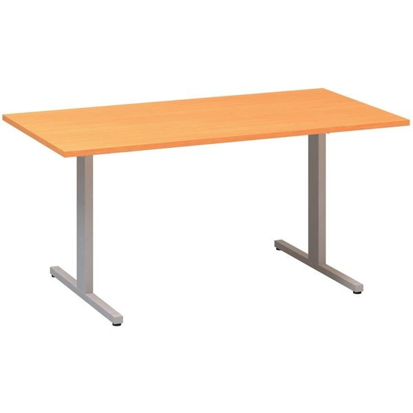 Jednací stůl Alfa 455 - 160 cm, buk Bavaria/stříbr