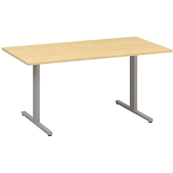 Jednací stůl Alfa 455 - 160 cm, dub Vicenza/stříbr