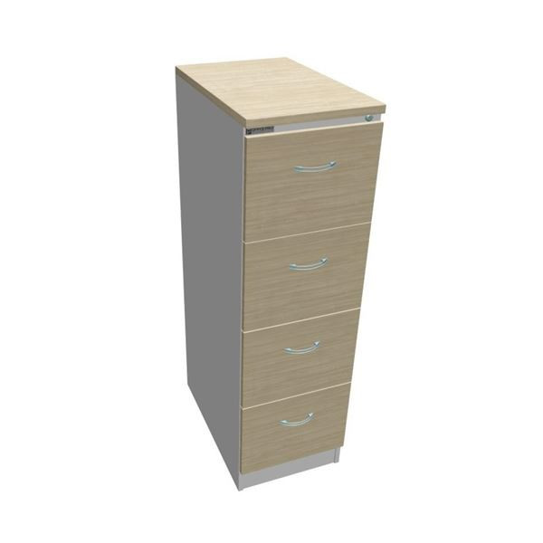 Čtyřzásuvková kartotéka Hobis RGD 14 CE - akát/šed