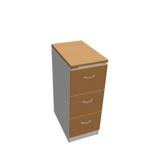 Třízásuvková kartotéka Hobis RGD 13 CE - buk/šedá