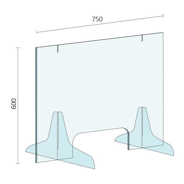 Ochranná přepážka 750 x 600 x 4 mm