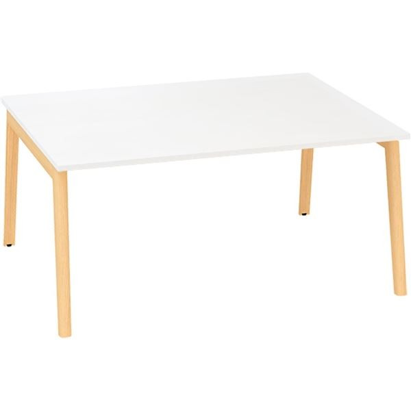 Psací stůl Alfa Root Bench - 160 x 160 cm, bílý