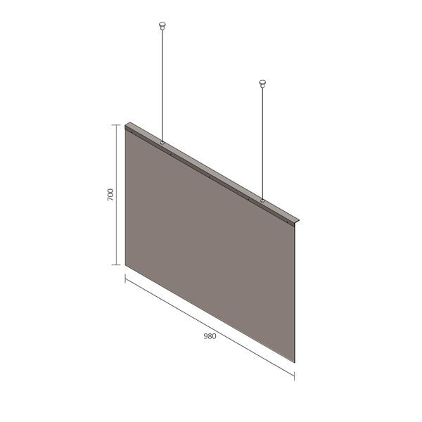 Závěsná ochranná přepážka - 980 x 700 x 5 mm