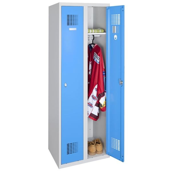 Šatní skříň dvoudveřová Standard, sv.šedá/sv.modrá